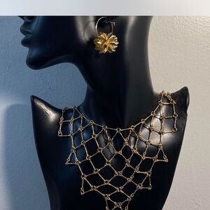 LuX “”” Gold Mesh Necklace /  Earring collection ***